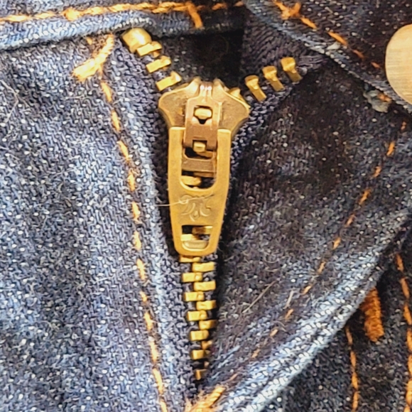 MEK USA DNM Designer Denim Jeans Gold Accent Niort Straight Leg Size 25x34 - Picture 7 of 15